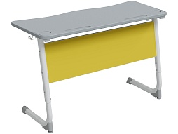 Стол 2-местный школьный 5-7 г/р "Альтер" АГРОТЕХ PL регулируемый (серый/желтый, м/к белый)