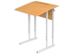 Стол с наклоном столешницы 10° школьный 1-местный 3-5 г/р регулируемый (бук, м/к серый, квадратная труба)