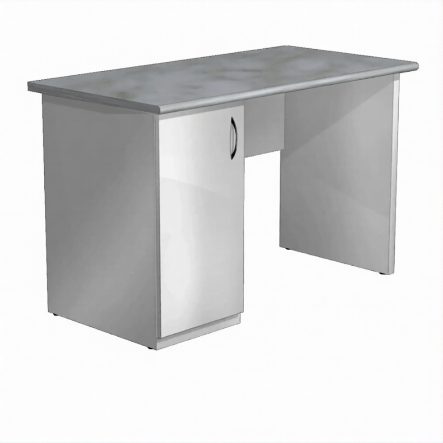 Стол рабочий металлический СЛМ-1.1 (столешница постформинг серый, каркас серый)