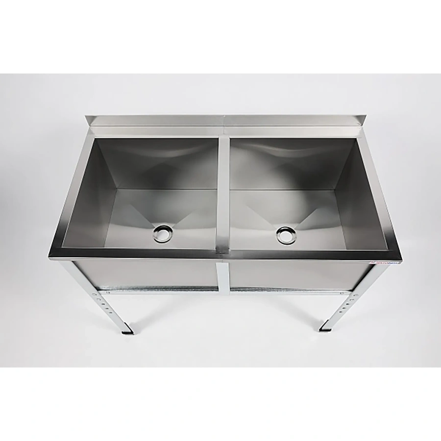 Ванна моечная двухсекционная с бортом ВМС-2/5-Б-ЭЦ