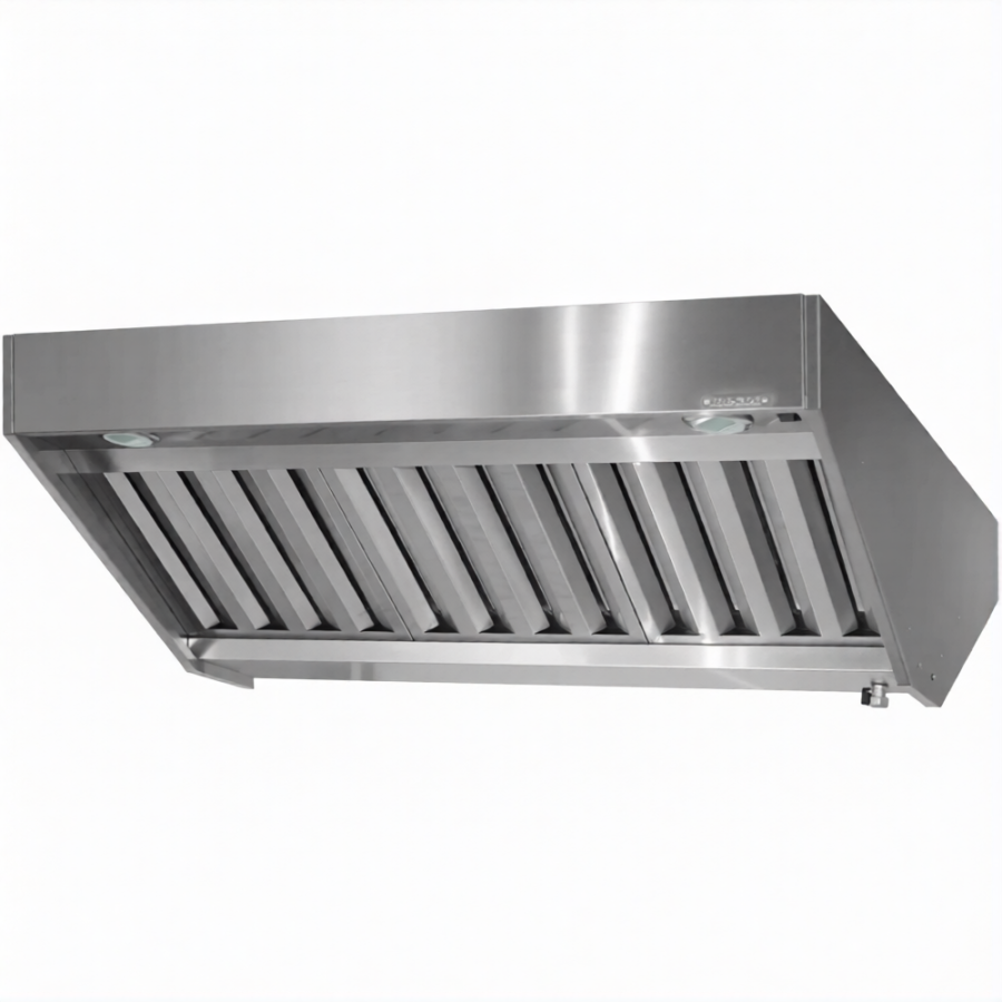 Зонт приточно-вытяжной полуоткрытый ЗППн 400х2000х2000 «Norma Inox» островной (к-т светильников)