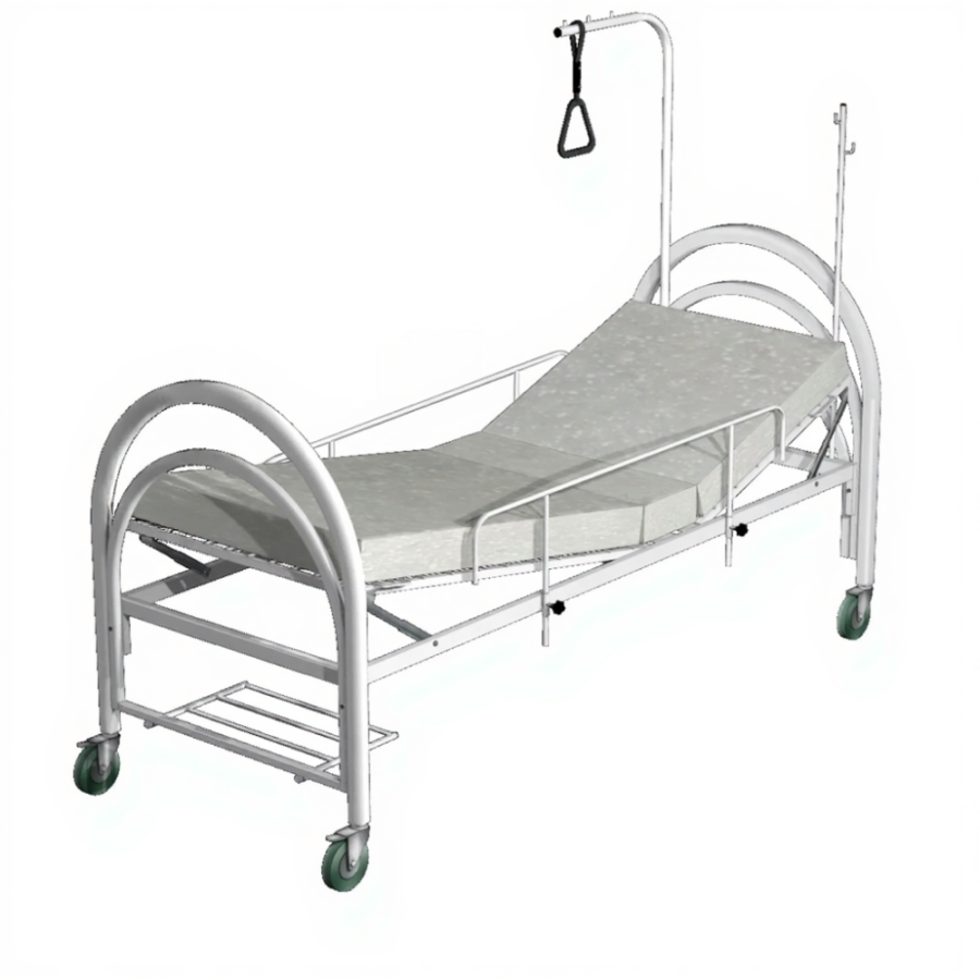 Кровать функциональная механическая 3-х секционная КМ-3П (каркас белый)