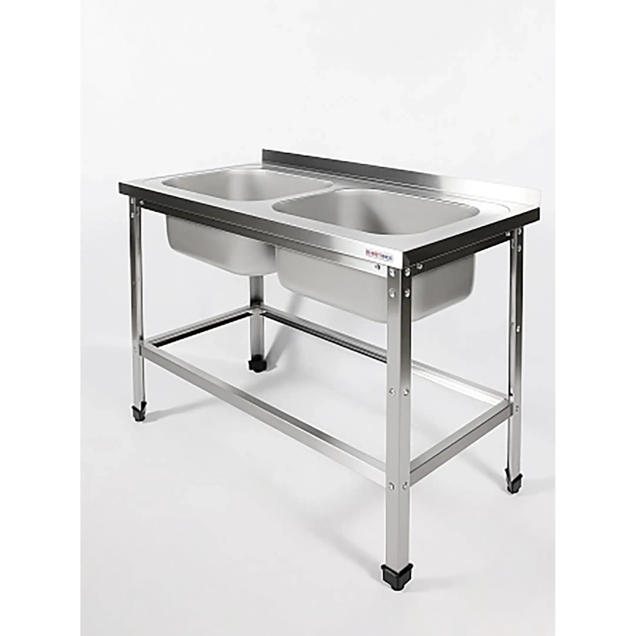 Ванна моечная двухсекционная цельнотянутая с бортом ВМЦ-2/12/7-БО-ЭН