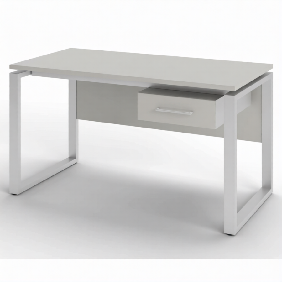 Стол рабочий 1 ящик СрТ-21 (тип 2) (1600х700х750) (столешница ЛДСП серый, каркас серый)