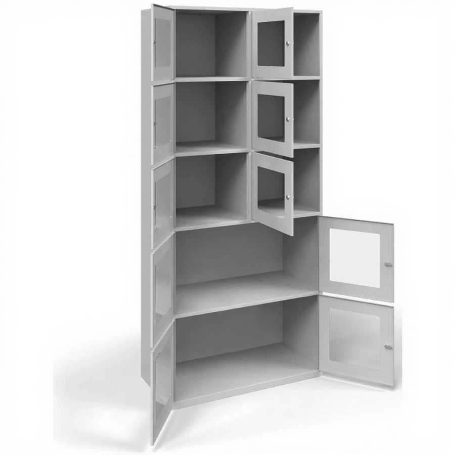 Шкаф абонентский ША-8-О (8 ячеек) с окошками