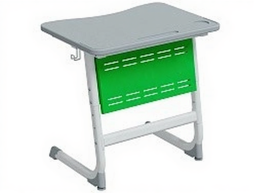 Стол 1-местный школьный 5-7 г/р "Логика" PL с перфорированным экраном (серый/зеленый, м/к белый)