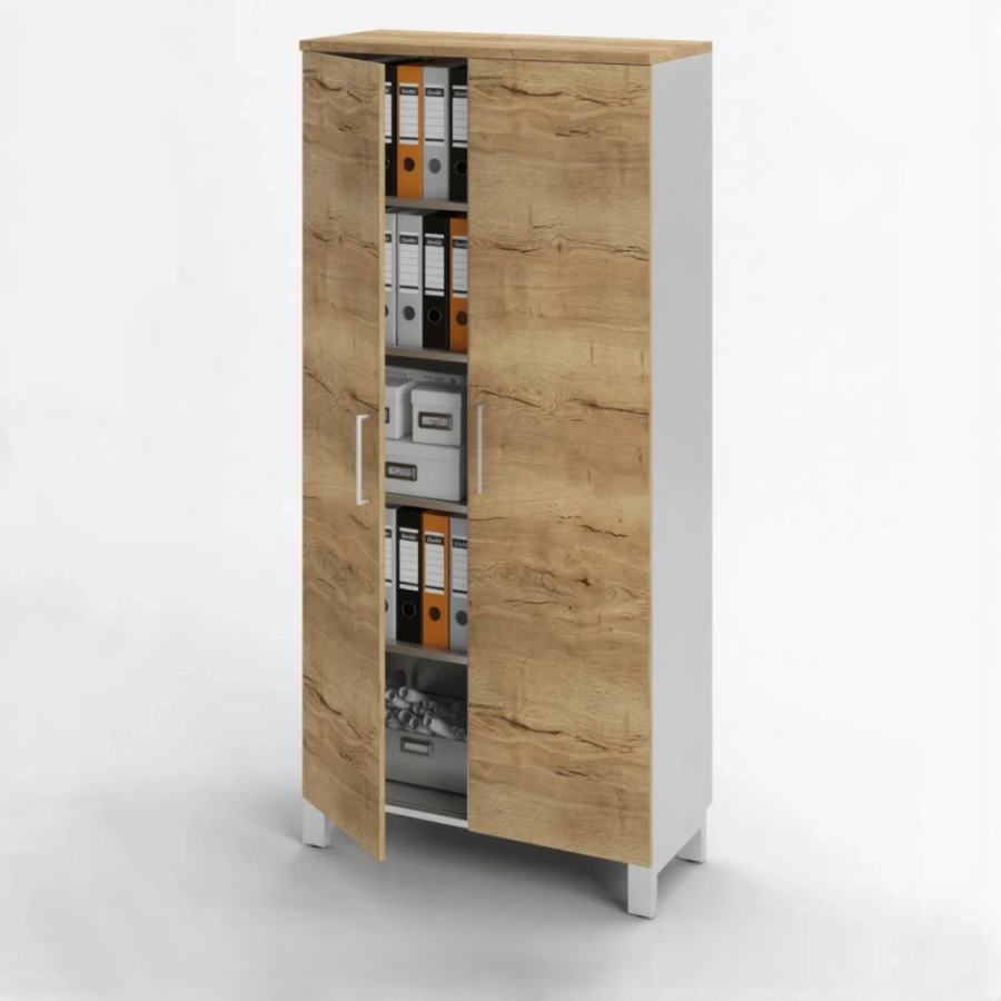 Шкаф для документов ШД-23 без замка (ЛДСП дуб вотан, каркас серый)