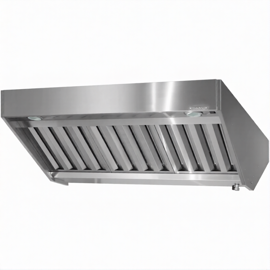 Зонт приточно-вытяжной полуоткрытый ЗППн 400х2000х2000 «Norma Inox» островной (к-т светильников)