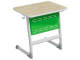 Стол 1-местный школьный 3-5 г/р "Логика" с перфорированным экраном (дуб "Бардолино"/зеленый, м/к белый)