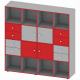 Стеллаж полуоткрытый многосекционный 16 секций СТ-ТР-7, Серый