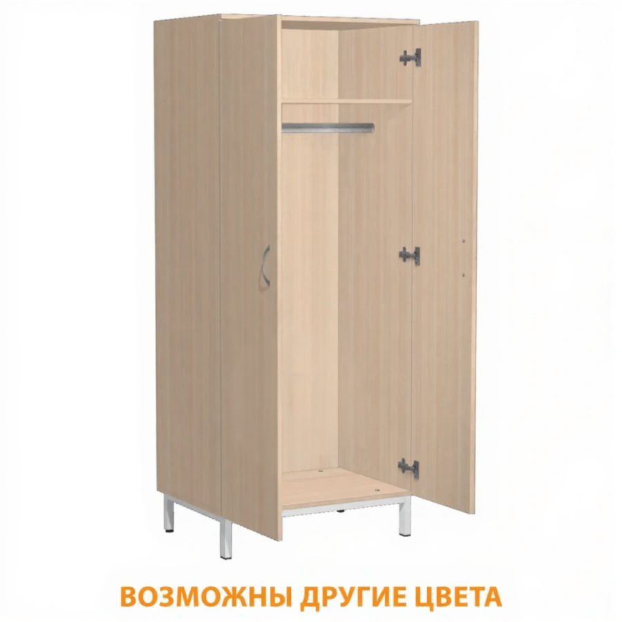 Шкаф для одежды ШГ (ЛДСП дуб молочный, каркас белый)
