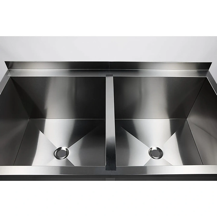 Ванна моечная двухсекционная с бортом ВМС-2/5-Б-ЭН